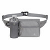 A gray waterproof invisible waist pack designed for runners and travelers.