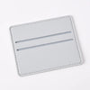 Porta tarjetas de cuero PU blanco con dos ranuras horizontales.