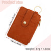 A brown PU leather card holder wallet with a quilted design and a gold ring attached.