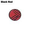Round American flag decal with red and black stripes and the text 4x4.