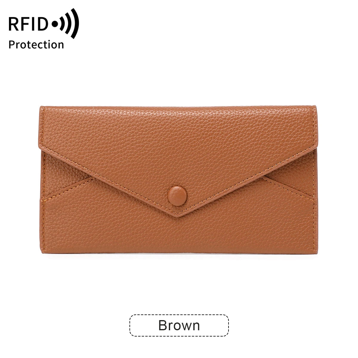 Braunes minimalistisches PU-Leder-Münzportemonnaie, flach dargestellt.