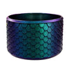 A dark purple and teal silicone boot sleeve designed to fit water bottles.