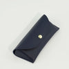 A dark navy blue PU leather hard shell sunglasses case shown from above.