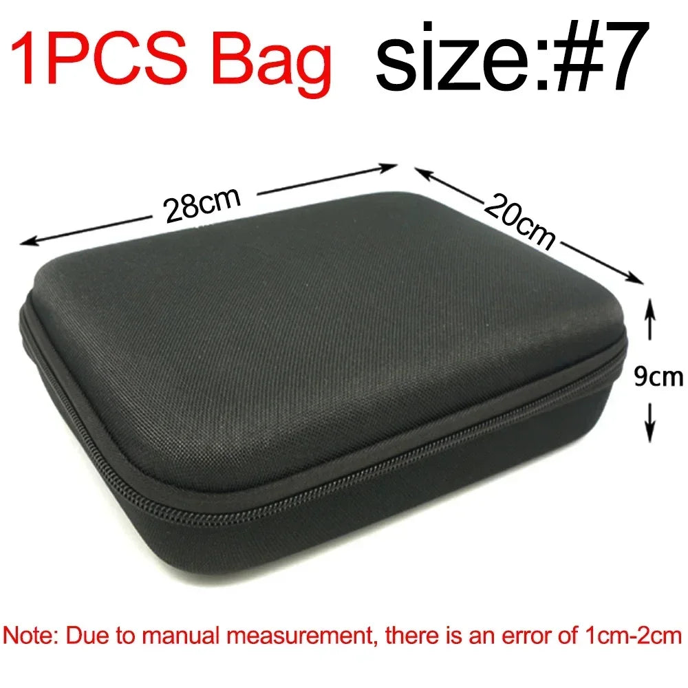 Black storage bag size #7 with dimensions 28cm by 20cm and a depth of 9cm.