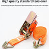 A high quality standard tensioner, an orange ratchet strap with metal clasps and a coiled strap visible.