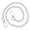 A silver adjustable purse chain strap made of metal links.