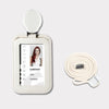 Adjustable Leather ID Card Holder with Neck Strap