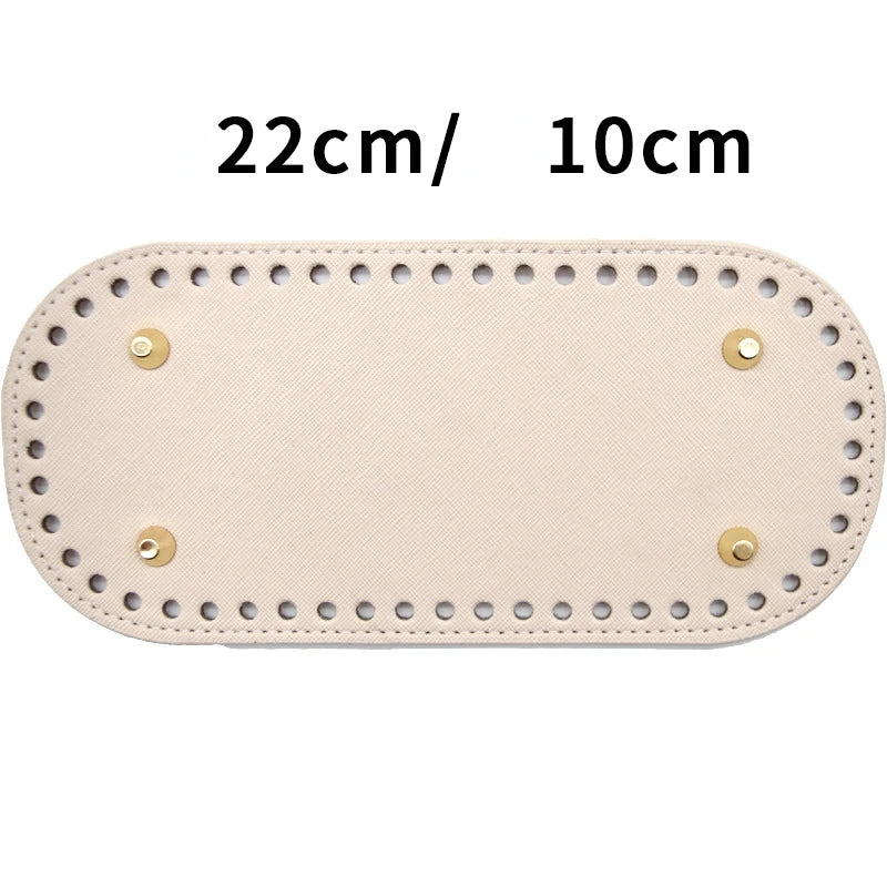 Helles beige strapazierfähiges PU-Taschenboden mit Nieten, Maße 22x10 cm