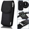 Black universal phone belt clip pouch with a protective sleeve and strap for outdoor use
