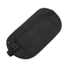 Black invisible waist pack designed for travel and security.