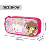 Pink pouch featuring a cute animal pattern, used as a size show example.