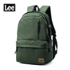 Olive green Lee backpack with black straps and a laptop sleeve