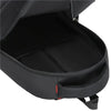 Black men's large capacity waterproof casual backpack open showing the interior compartment