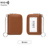 Brown RFID protected accordion wallet with a leather cover and chain.
