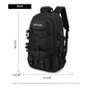 Black Weigeni durable travel backpack shown from the front view.