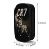 Black zippered pencil case with the text CR7 on a dark background