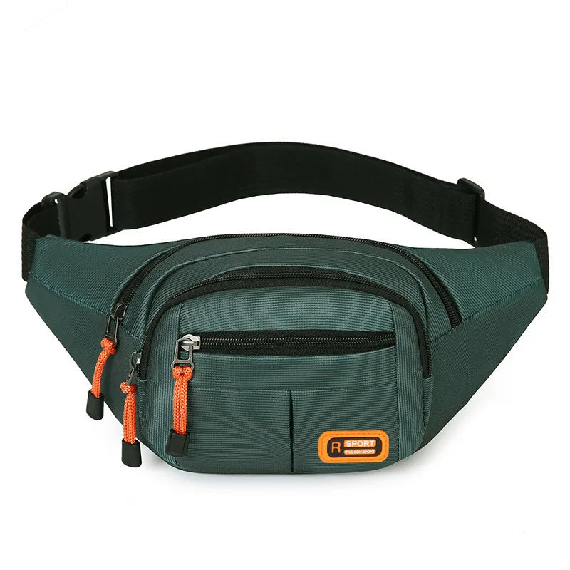 A dark green multifunctional anti-theft waist pack for men and women.