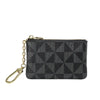 Black geometric mini coin purse with gold chain