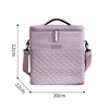 A light purple insulated picnic cooler backpack with a quilted texture and carrying straps.