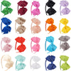 A set of twenty solid color bow hairbands for girls in various shades including green, pink, purple, black, and orange.