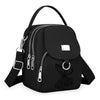 Sac bandoulière floral noir, durable, avec fermeture éclair et sangle réglable.