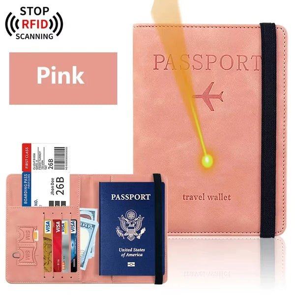 Pinkes elegantes PU-Leder-Reisepass-Halterung/Wallet mit Pass und Bordkarte