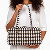 Leopard Print Nylon Shoulder Tote Bag