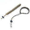 Handwoven paracord camera wrist strap in olive green and brown colors