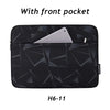 Black laptop sleeve with a front pocket, model H6-11.