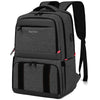 A gray insulated lunch and picnic backpack with black accents and a black strap.