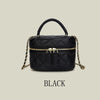Petit sac bandoulière noir matelassé avec quincaillerie dorée