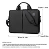 Black slim commuter laptop briefcase with a handle and shoulder strap