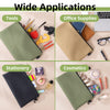 A multi-functional organizer tool kit bag shown with various items like tools, office supplies, stationery, and cosmetics.