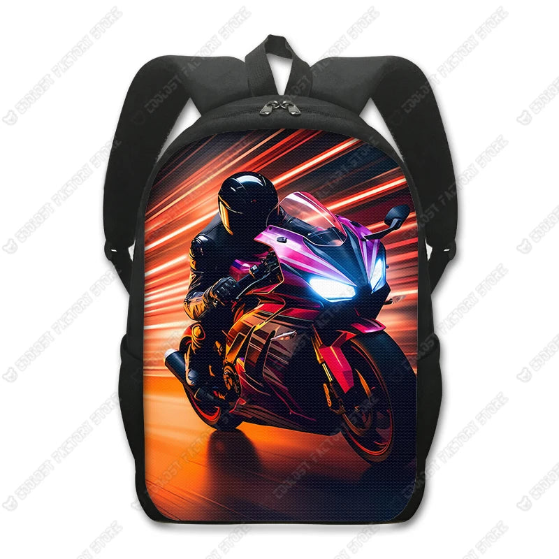 Unisex Racing Style Backpack for Travel and School