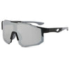 Gafas de ciclismo grises con monturas negras y brazos ajustables