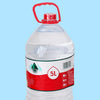 A clear plastic water bottle with a red cap and a blue base, labeled as a 5L reusable ice pack.