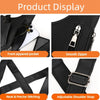 Black vintage tactical chest bag display showing front zippered pocket, smooth zipper, neat stitching, and adjustable shoulde