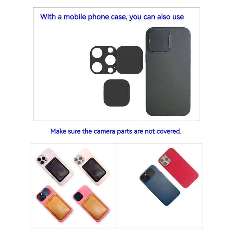 A mobile phone case with a privacy lens cover, showing various camera parts that are not covered.