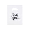 A white card with the handwritten text Thank you you in black script.