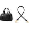 Black genuine leather replacement shoulder strap for a classic handbag