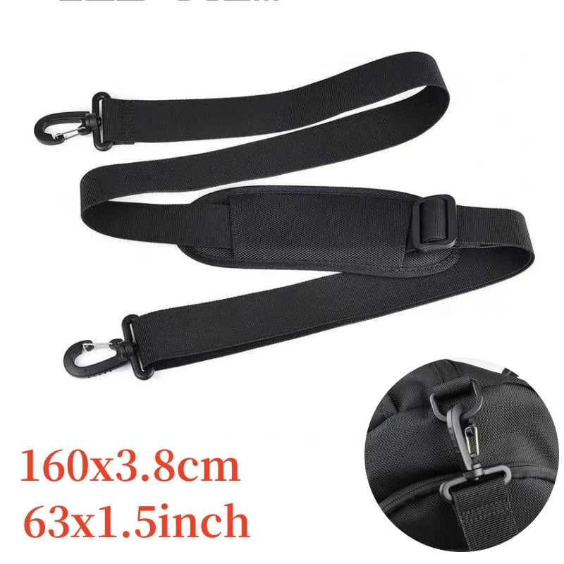 Black adjustable nylon shoulder strap for bags and briefcases