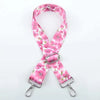 Pink floral patterned adjustable crossbody strap for handbags