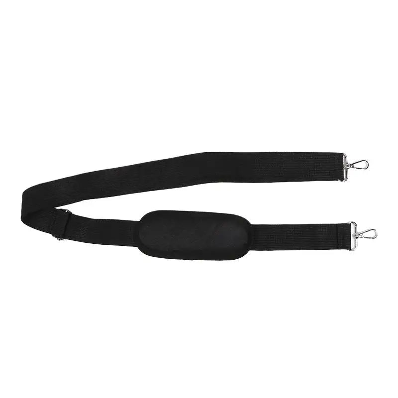 Black adjustable nylon shoulder strap designed for bags and briefcases