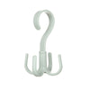A white four-claw multi-functional hanging hook with a curved handle.