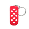Porte-clés avec porte-clés en silicone rouge et anneau argenté.