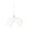 White dual zip keychain wallet wristlet with a white strap