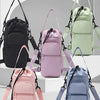 A collection of pink, purple, and blue adjustable strap thermal water bottle bags displayed against a white background.