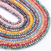 A colorful, multi-strand wheel of faceted crystal glass beads for jewelry making.