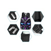 A set of three cartoon mechanical robot school backpacks shown in various angles and components.