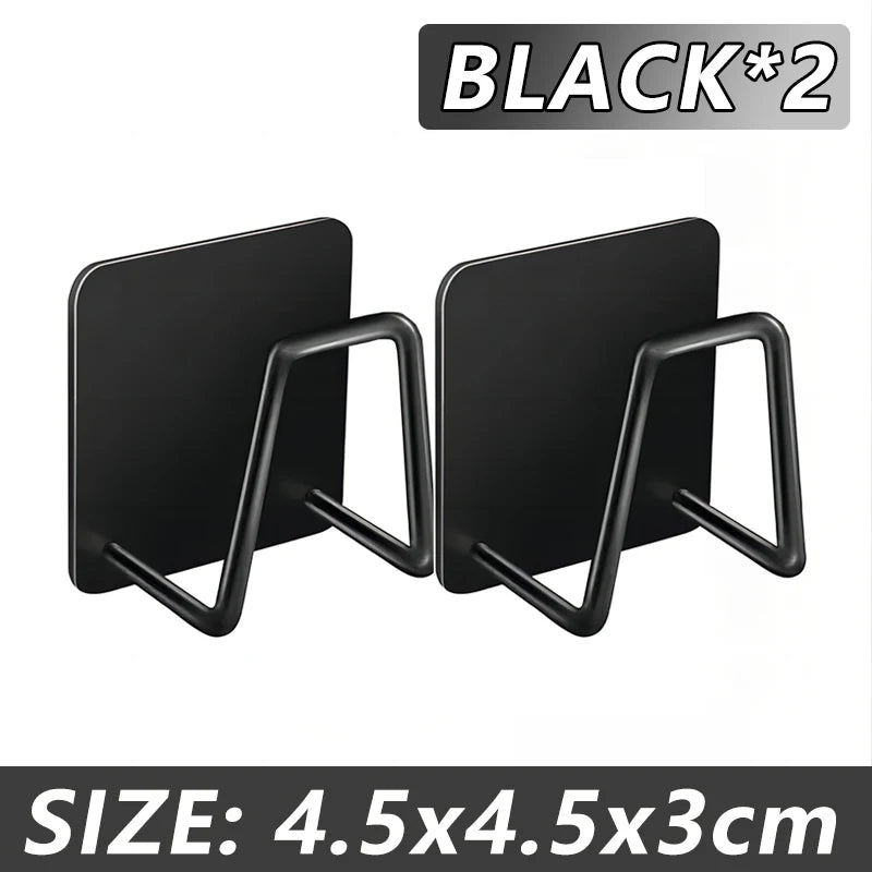 Deux organisateurs de tamis pour éponge en acier inoxydable noir, taille 4,5x4,5x3 cm